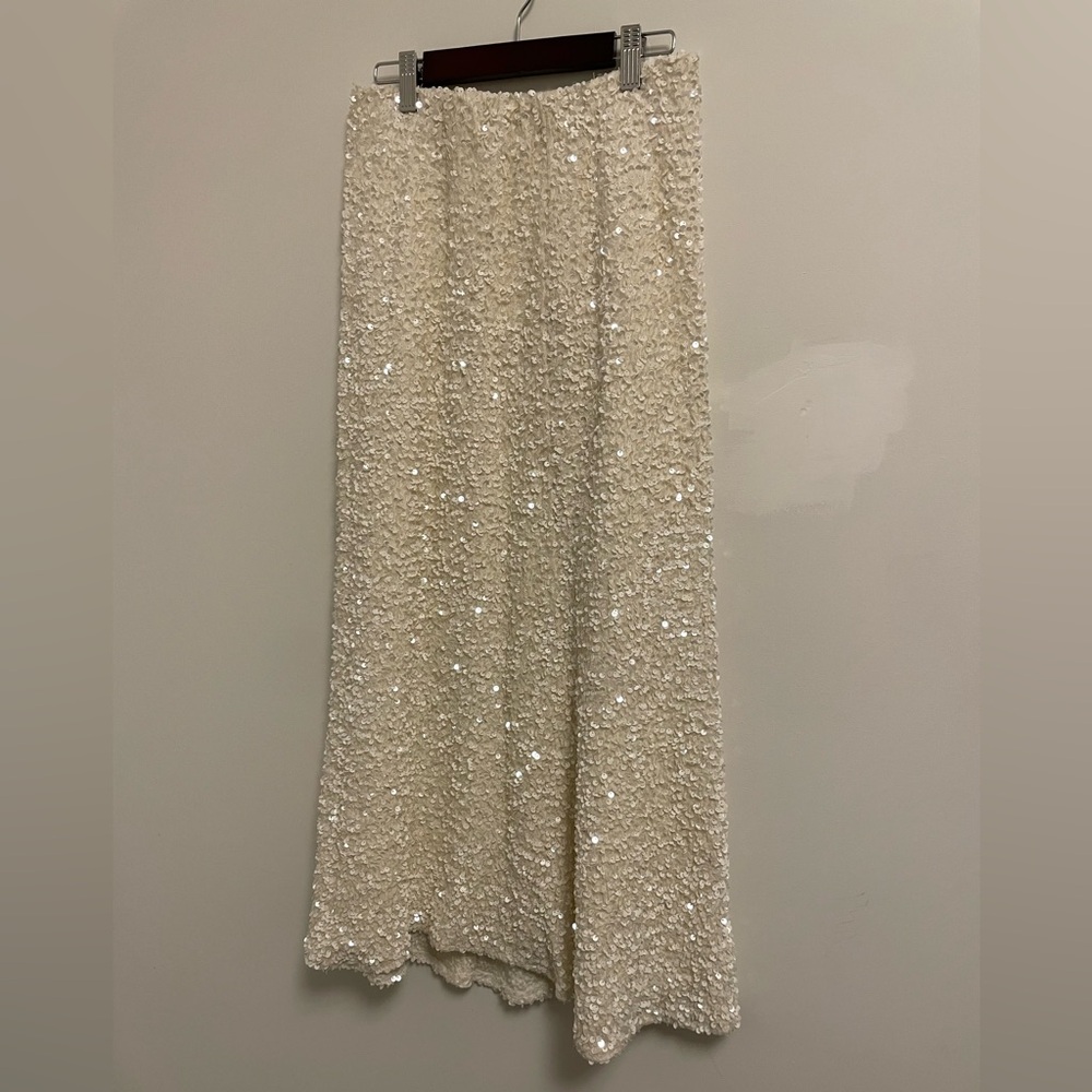 Sparkling Cream Maxi Skirt